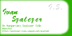 ivan szalczer business card